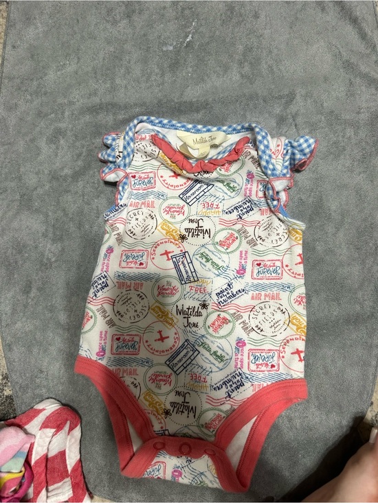 Matilda Jane Other - Matilda Jane Coral-Trim Passport Stamp Print One-Piece
